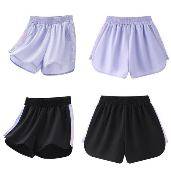 Pounoo New 2025 Shorts for Girls 4-16 Casual Solid Summer Shorts Elastic Waisted with Pocket Breathable Girls Shorts 7-8