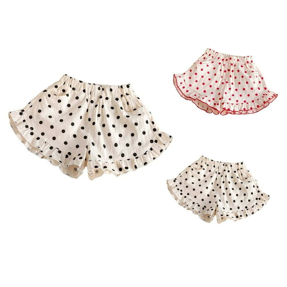 Pounoo New 2025 Shorts for Girls 4-16 Cozy Print Summer Shorts Elastic Waisted Stretchable Girls Shorts 7-8