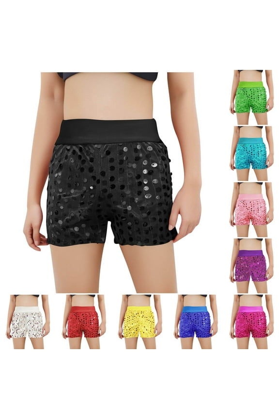 New 2025 Shorts for Girls 4-16 Cozy Solid Summer Shorts Elastic Waisted Skin-Friendly Girls Shorts 7-8