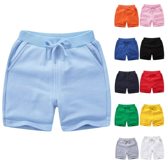 Pounoo New 2025 Shorts for Girls 4-16 Trendy Solid Summer Half Shorts Pants Elastic Waisted Tie Front with Pocket Comfortable Girls Shorts 7-8