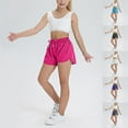 thumbnail image 1 of Pounoo New 2025 Shorts for Girls 4-16 Trendy Solid Summer Shorts Elastic Waisted Tie Front with Pocket Lightweight Girls Shorts 7-8, 1 of 7
