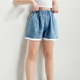 thumbnail image 1 of Pounoo New 2025 Shorts for Girls 4-16 Trendy Solid Summer Shorts Elastic Waisted with Pocket Skin-Friendly Girls Shorts 7-8, 1 of 8