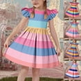 thumbnail image 1 of Pounoo New Dresses For Girls Loose Striped Sleeveless Flower Girl Dresses Round Neck Knee Length Dress Skin-Friendly Kids Dresses Girls 4-16, 1 of 8