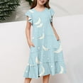 thumbnail image 1 of Pounoo New Dresses For Kids Girl'S Summer Dresses Ruffle Sleeve Tiered Swing Midi Casual Sundress With Pockets 6-15T Dresses For Girls 10-12, 1 of 5