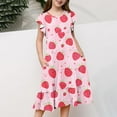 thumbnail image 1 of Pounoo New Dresses For Kids Girl Summer Flower Print Short Sleeve Ruffled Pockets Round-Neck Printed Dress For Kids Dresses For Girls 10-12, 1 of 5