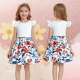 thumbnail image 1 of Pounoo New Dresses For Kids Trendy Print Sleeveless Flower Girl Dresses Round Neck Knee Length Dress Lightweight Dresses For Girls 10-12, 1 of 6