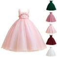 thumbnail image 1 of Pounoo New Dresses For Girls Children'S Dress Sleeveless Solid Color Exquisite Three-Dimensional Flower Mesh Skirt Princess Dress Birthday Party Show Piano Costume Kids Dresses Girls 4-16, 1 of 10
