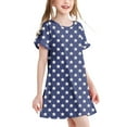 thumbnail image 1 of Pounoo New Girls Dresses 10-12 (3-12Y) Children'S Fashion Print Dream Nightgown Short-Sleeved Round Neck Dress Dresses For Kids Girls, 1 of 5
