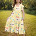 thumbnail image 1 of Pounoo New Girls Dresses 10-12 Girl'S Summer Dresses Ruffle Sleeve Tiered Swing Midi Casual Sundress With Pockets 6-15T Dresses For Kids Girls, 1 of 6