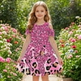thumbnail image 1 of Pounoo New Girls Dresses 10-12 Trendy Print Short Sleeve Casual Dresses Round Neck Knee Length Dress With Pocket Breathable Dresses For Kids Girls, 1 of 8