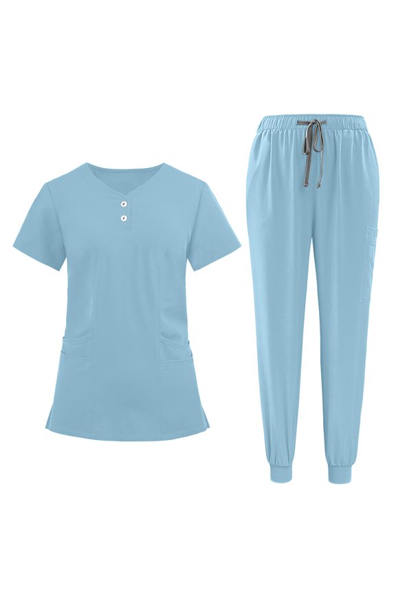 Scrub Sets for Women Short Sleeve Top and Jogger Pants Sets Lightweight Comfortable Nurse Work Uniforms Gift