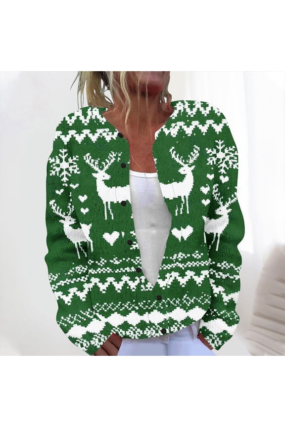 Stripe Plaid Patchwork Print Cardigan Sweaters for Women Boho Button Down Cardigans Long Sleeve Fall Winter Coat