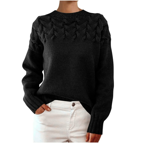 Pounoo Sweaters for Women Turtleneck Cozy Cable Knit Long Sleeve Sweater Fall Winter Casual Loose Pullover Jumper Tops for Women Gift