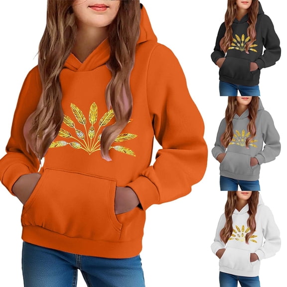 Pounoo Sweatshirts Pullovers Kids Boys Girls Hoodies 3D Printed Cool Hooded Lightweight 6-16T Hooded Pullover Sweatshirt for Kids Girls Sweatshirts