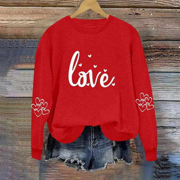 Pounoo Sweatshirts for Women Cute Print Graphic Crewneck Holiday Long Sleeve Shirts Oversized Casual Pullover Tops Clothes Gift