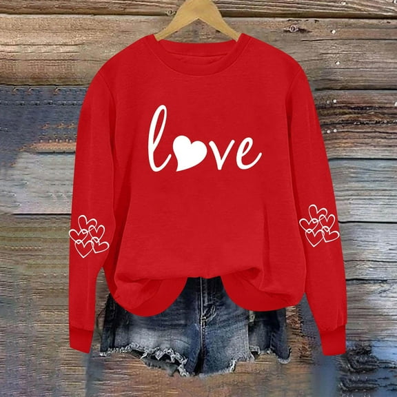 Pounoo Sweatshirts for Women Cute Print Graphic Crewneck Holiday Long Sleeve Shirts Oversized Casual Pullover Tops Clothes Gift