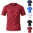 thumbnail image 1 of Pounoo T Shirts for Men Crew Neck Short Sleeve Raglan Sleeve Solid Mens Shirts Regular Fit Gym Training Lightweight Sport Mens Tops, 1 of 8