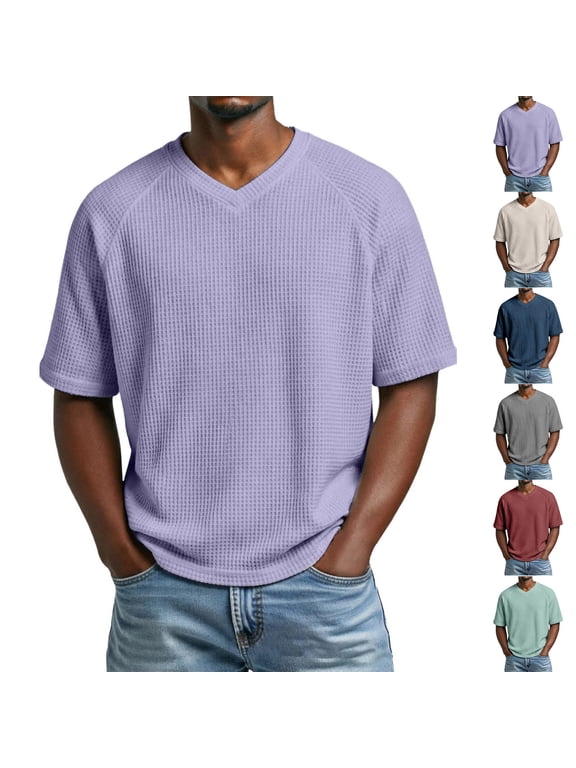 T Shirts for Men V Neck Raglan Short Sleeve Plain Mens Shirts Relaxed Fit Everyday Wear Lightweight Mens Tops