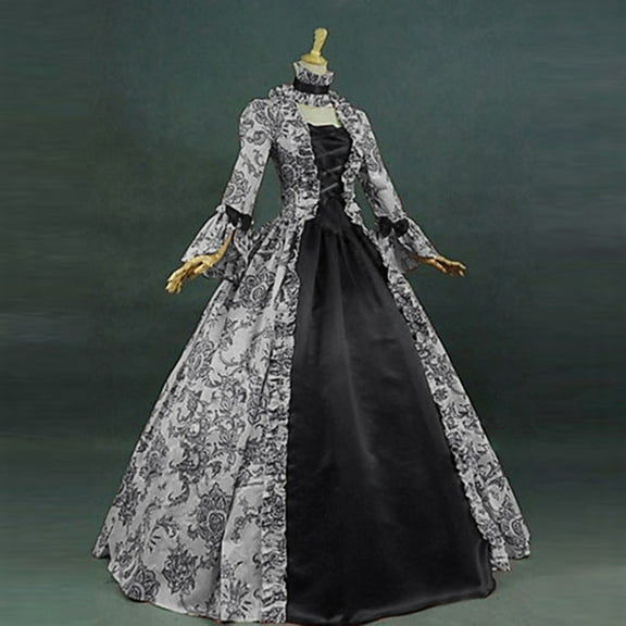 Pounoo Victorian Rococo Dresses for Women Vintage Elegant Dress Renaissance Medieval Dress Princess Ball Gown Dress
