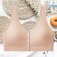 thumbnail image 1 of Pounoo Wireless Bras for Women Front Button Closure Plain Bras Home Leisure Time Stretchy Comfort Supportive Bras Gift, 1 of 5