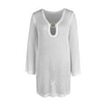 thumbnail image 1 of Pounoo Women's Cover Ups Eyelet Knit Tops Beach Vacation Lightweight Breathable Loose Fit Shirts Gift, 1 of 3
