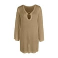 thumbnail image 1 of Pounoo Women's Cover Ups Eyelet Knit Tops Beach Vacation Lightweight Breathable Loose Fit Shirts Gift, 1 of 3