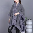 thumbnail image 1 of Pounoo Women's Fashion Shawl Fuzzy Fleece Collar Trim Warm Wrap Cape Fuzzy Soft Comfort Thermal Shawl Winter Outwear Gift, 1 of 5