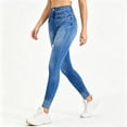 thumbnail image 1 of Pounoo Women's Jeans High Waist Denim Jeans Streetwear Style Lightweight Breathable Distressed Detail Skinny Fit Ankle Jeans Gift, 1 of 7