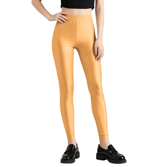 Pounoo Women's Leggings High Waist Solid Color Slim Fit Casual Workout Stretchy Soft Fabric Everyday Comfortable Bodycon Bottoms Gift