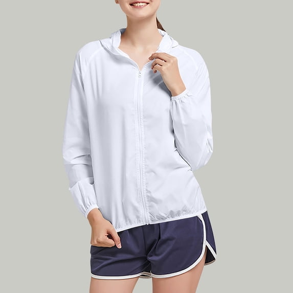Pounoo Women's Sun Protection Jackets Lightweight Hooded Jackets Beach Casual Wear Breathable Quick Dry UV Protection Tops Gift