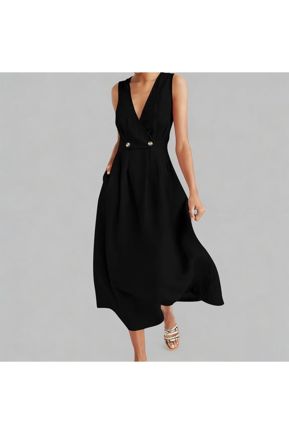 Womens Belted Wrap Dresses Relaxed Fit Flowy Silhouette Lightweight Fabric Vacation Style Midi Dresses Gift