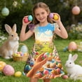 thumbnail image 1 of Pounoo Womens Dresses Bunny Print Ruffle Sleeve Loose Fit Breathable Casual Vacation Style (Not for Adults) Gift, 1 of 9