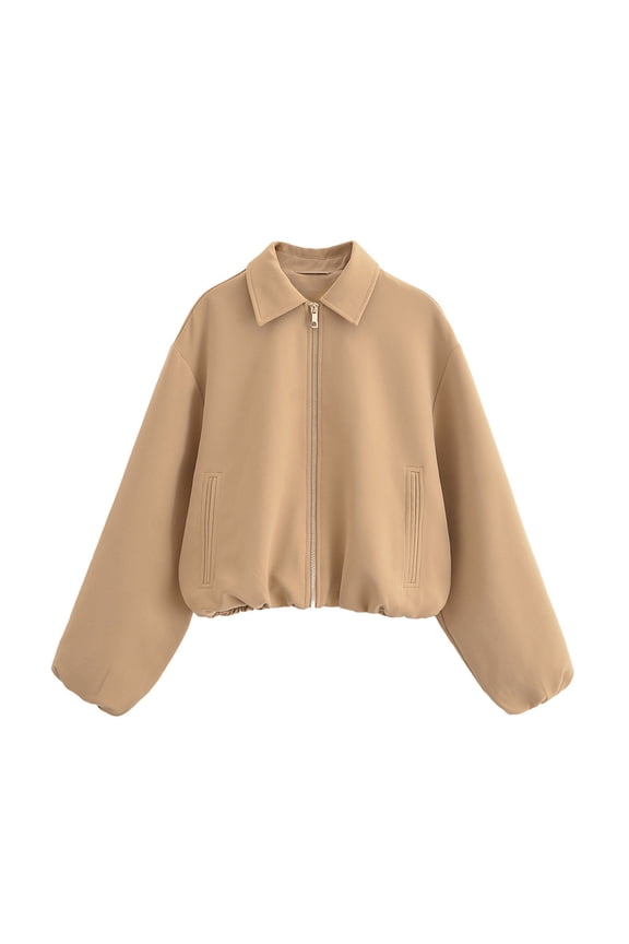 Womens Faux Suede Bomber Jackets Cropped Lapel Pilot Motorcycle Coat Casual Streetwear Outerwear with Pockets Gift