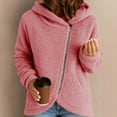 thumbnail image 1 of Pounoo Womens Fuzzy Fleece Jackets Zip Up Sherpa Long Sleeve Coats Fall Winter Trendy Fuzzy Hooded Jackets with Pockets Gift, 1 of 6