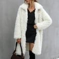 thumbnail image 1 of Pounoo Womens Long Fuzzy Fleece Sherpa Jackets Stand Collar Trench Fuzzy Coat Winter Warm Fashion Outerwear Clothing Gift, 1 of 9