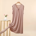 thumbnail image 1 of Pounoo Womens Modal Nightgowns Sleeveless Ruffle Trim Solid Sleep Dresses Casual Loose Lightweight Soft Comfy Sleepwear Gift, 1 of 5