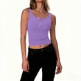 thumbnail image 1 of Pounoo Womens Summer Tank Tops Scoop Neck Henley Button Ribbed Knit Vests Slim Fit Sleeveless Shirts Casual Basic Solid Color Blouse Gift, 1 of 6