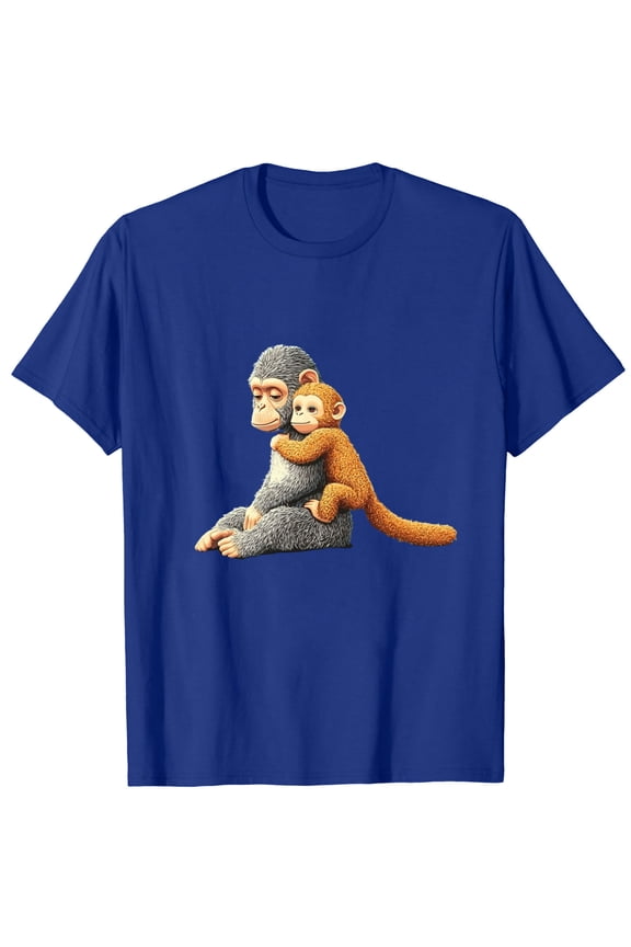 Womens T Shirts Monkey Family Print Crew Neck Short Sleeve Slim Fit Stretchy Lightweight Tops Casual Daily Wear Gift