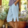 thumbnail image 1 of Pounoo Workout Shorts for Women Fashion Print Side Split Button Detail Loose Fit Bottoms Beach Wear Breathable Slacks, 1 of 5