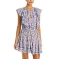 thumbnail image 1 of Poupette St. Barth BLUE JARDIN Women's Bambi Mini Dress Swim Cover-up, US Medium, 1 of 4