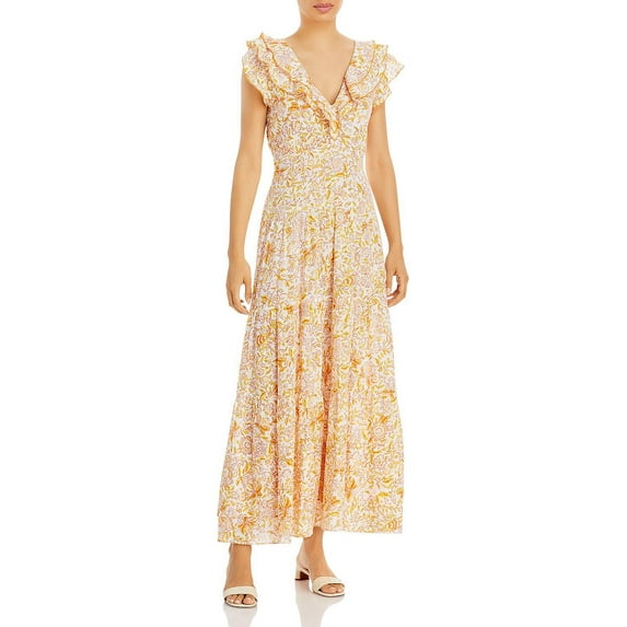 Poupette St Barth Womens Floral Print Long Maxi Dress
