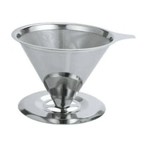 Pour Over Coffee Dripper, Cone Paperless Stainless Steel Coffee Filter with Non Slip Cup Stand Double Layer Reusable Mesh Coffee Maker for Home Office Traveling Camping,Small 1-2CUPS