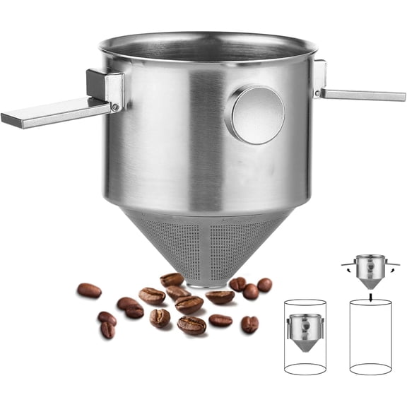 Pour Over Coffee Dripper, Portable Stainless Steel Reusable Coffee Filter, Collapsible Paperless Single Serve Coffee Dripper Cup Easy To Clean For Travel Camping Offices