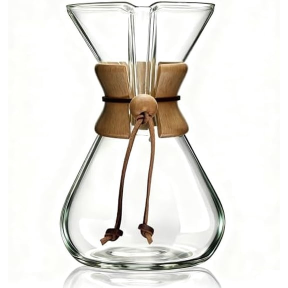 Pour Over Coffee Maker Glass - 6/8/10 Cup Barista Kit with 304 Stainless Filter for Home, Office, Camping, Cafes - Easy Clean Coffee Dripper Set (Rag&Brush Included) (10 Cup/34oz)