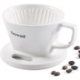 thumbnail image 1 of Pour Over Coffee Maker, Non-Electric Pour Over Coffee Dripper with Open Base Design, Manual Brew Maker, Single Cups Porcelain Slow Brewing Accessories for Gifts, White, 1 of 7