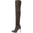 thumbnail image 1 of Pour La Victoire Caterina Anthracite Suede Over the Knee Pointed Stiletto Boots (7), 1 of 7