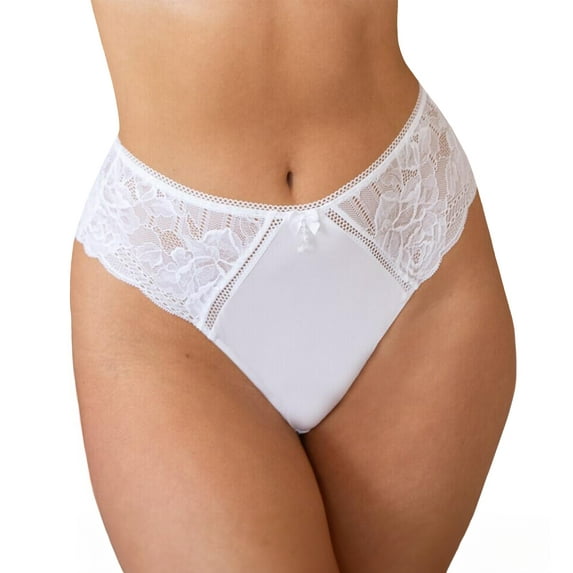 Pour Moi Ooo La La High Waist Brazilian Brief (28603),XL,White