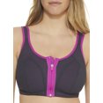 thumbnail image 1 of Women's Pour Moi 97006 Energy Zip Front Padded Sports Bra (Grey/Orchid 32E), 1 of 2
