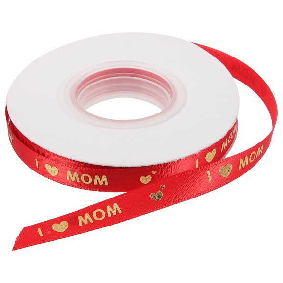 Pour Outdoor Decor Red Curling Ribbon with Stitching, 220x1cm, Perfect for Mother's Day and Wrapping
