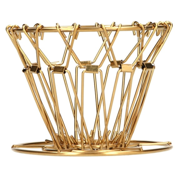 Pour Over Coffee Dripper 304 Stainless Steel Foldable Portable Drip Filter Cup Gold